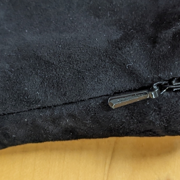 Mango genuine leather fringe mini skirt western style black size 2 T3 - Picture 8 of 8